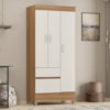 Guarda-Roupa 3 Portas 2 Gavetas Wind Amendola/Off White Demóbile
