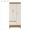 Guarda-Roupa 3 Portas 2 Gavetas Wind Amendola/Off White Demóbile