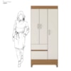Guarda-Roupa 3 Portas 2 Gavetas Wind Amendola/Off White Demóbile