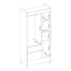 Guarda-Roupa 3 Portas 2 Gavetas Wind Café Touch Demóbile