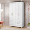 Guarda-Roupa 4 Portas 2 Gavetas Chile Branco Moval 