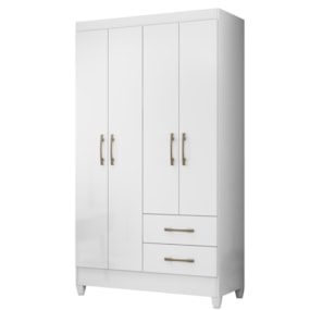 Guarda-Roupa 4 Portas 2 Gavetas Chile Branco Moval 
