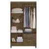 Guarda-Roupa 4 Portas 2 Gavetas Chile Castanho Wood Moval 