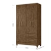Guarda-Roupa 4 Portas 2 Gavetas Chile Castanho Wood Moval 