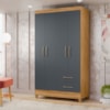 Guarda-Roupa 4 Portas 2 Gavetas Chile Freijó/Cinza Moval 