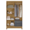 Guarda-Roupa 4 Portas 2 Gavetas Chile Freijó/Cinza Moval 