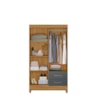 Guarda-Roupa 4 Portas 2 Gavetas Chile Freijó/Cinza Moval 