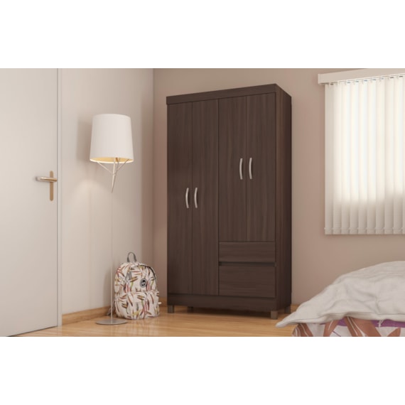 Guarda-Roupa 4 pts 2 gavetas Lotus Café Touch Demóbile