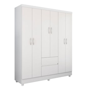 Guarda-Roupa 6 pts 2 gavetas Flash II  Branco Demóbile Guarda-Roupa 6 pts 2 gavetas Flash II  Branco Demóbile