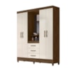 Guarda-Roupa Capelinha 4 Portas e 3 Gavetas Capri Castanho/Wood Baunilha Moval