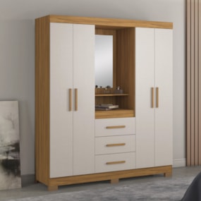 Guarda-Roupa Capelinha 4 Portas e 3 Gavetas Friejó com Off White NT5015 Notável Móveis Guarda-Roupa Capelinha 4 Portas e 3 Gavetas Friejó com Off White NT5015 Notável Móveis