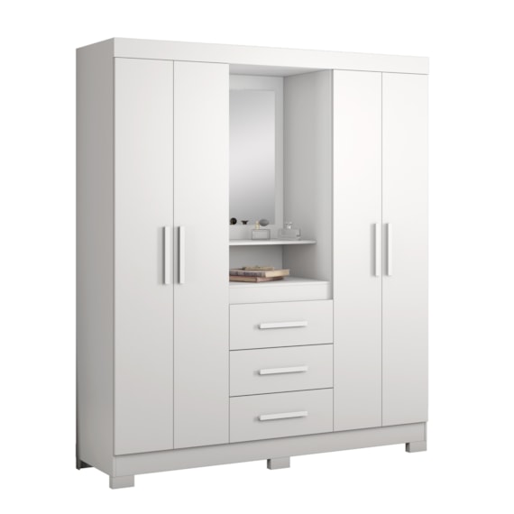 Guarda-Roupa Capelinha 4 Portas e 3 Gavetas NT5015 Notável Móveis