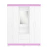 Guarda Roupa Capelinha 4 Portas NT6055 Branco/Rosa Flex Notável Móveis 