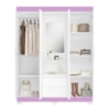Guarda Roupa Capelinha 4 Portas NT6055 Branco/Rosa Flex Notável Móveis 