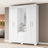 Guarda Roupa Capelinha 4 Portas NT6055 Branco/Rosa Flex Notável Móveis 