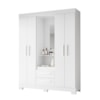 Guarda Roupa Capelinha 4 Portas NT6055 Branco/Rosa Flex Notável Móveis 