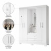 Guarda Roupa Capelinha 4 Portas NT6055 Branco/Rosa Flex Notável Móveis 