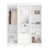 Guarda Roupa Capelinha 4 Portas NT6055 Branco/Rosa Flex Notável Móveis 