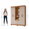 Guarda Roupa Capelinha 4 Portas NT6055 Freijó/Off White Notável Móveis 