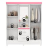 Guarda Roupa Capelinha Lord 4 Portas Com Espelho Branco/Rosa Demóbile
