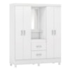 Guarda Roupa Capelinha Lord 4 Portas Com Espelho Branco/Rosa Demóbile