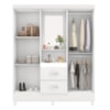 Guarda Roupa Capelinha Lord 4 Portas Com Espelho Branco/Rosa Demóbile