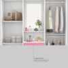 Guarda Roupa Capelinha Lord 4 Portas Com Espelho Branco/Rosa Demóbile