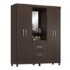 Guarda Roupa Capelinha Lord 4 Portas Com Espelho Café Touch Demóbile