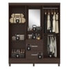 Guarda Roupa Capelinha Lord 4 Portas Com Espelho Café Touch Demóbile