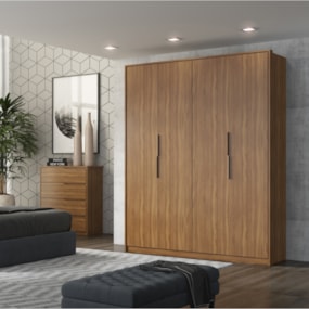 Guarda Roupa Casal 4 Portas 3 Gavetas Attore Amendola Touch Démobile