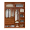 Guarda Roupa Casal 4 Portas 3 Gavetas Attore Nogueira/Nude Prime Tx Démobile 