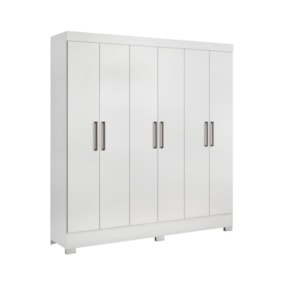 Guarda Roupa Casal 6 Portas 2 Gavetas Prático Branco Demóbile