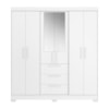 Guarda Roupa Casal 6 Portas Com Espelho 100% MDF NT6030 Branco Notável Móveis