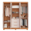 Guarda Roupa Casal 6 Portas Com Espelho 100% MDF NT6030 Freijó/Off White Notável Móveis 