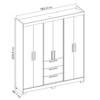 Guarda Roupa Casal 6 Portas Com Espelho 100% MDF NT6030 Freijó/Off White Notável Móveis 