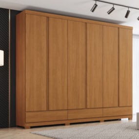 Guarda-Roupa Casal Imperial 6 Portas 9 Gavetas 100% Mdf Cinamomo - Henn
