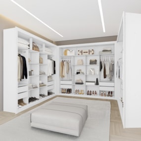 Guarda Roupa Closet Triplo NT6060 MDF Branco Amoudi Móveis 