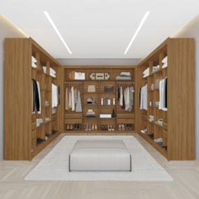 Guarda Roupa Closet Triplo NT6060 MDF Freijó Amoudi Móveis 