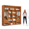 Guarda Roupa Closet Triplo NT6060 MDF Freijó Amoudi Móveis 