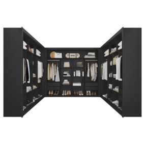 Guarda Roupa Closet Triplo NT6060 MDF Preto Tx Amoudi Móveis 
