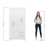Guarda-Roupa com 4 Portas e 2 Gavetas NT6010 Branco/Rosa Notável Móveis
