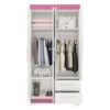 Guarda-Roupa com 4 Portas e 2 Gavetas NT6010 Branco/Rosa Notável Móveis