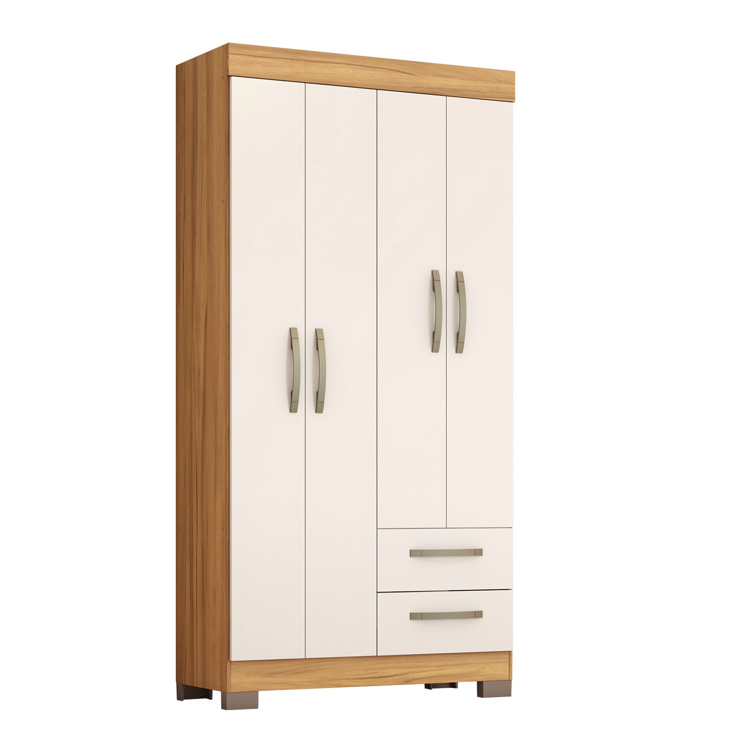 Guarda-Roupa com 6 Portas e 2 Gavetas Freijó/Off White Tx NT6015