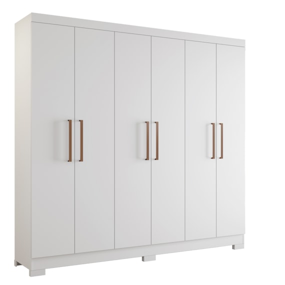 Guarda-Roupa com 6 Portas e 3 Gavetas NT5190 Branco Notável Móveis