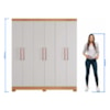 Guarda-Roupa com 6 Portas e 3 Gavetas NT5190 Freijó trend/Off White Notável Móveis