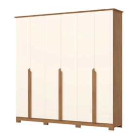 Guarda Roupa de Casal 06 Portas e 06 Gavetas Andréas Nature/Off White Henn
