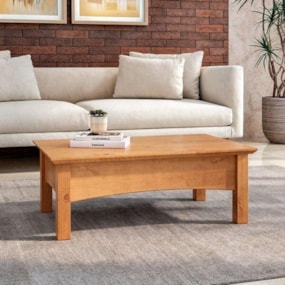 Mesa De Centro Bella Maderia Maciça Carvalho