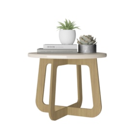 Mesa De Centro Jasmin Carvalho/Off White Artely 