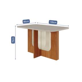 Mesa De Jantar 130 cm Louise Cinamomo/Off White Cimol