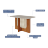 Mesa De Jantar 130 cm Louise Cinamomo/Off White Cimol